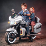 White ride on motorcycle for kids