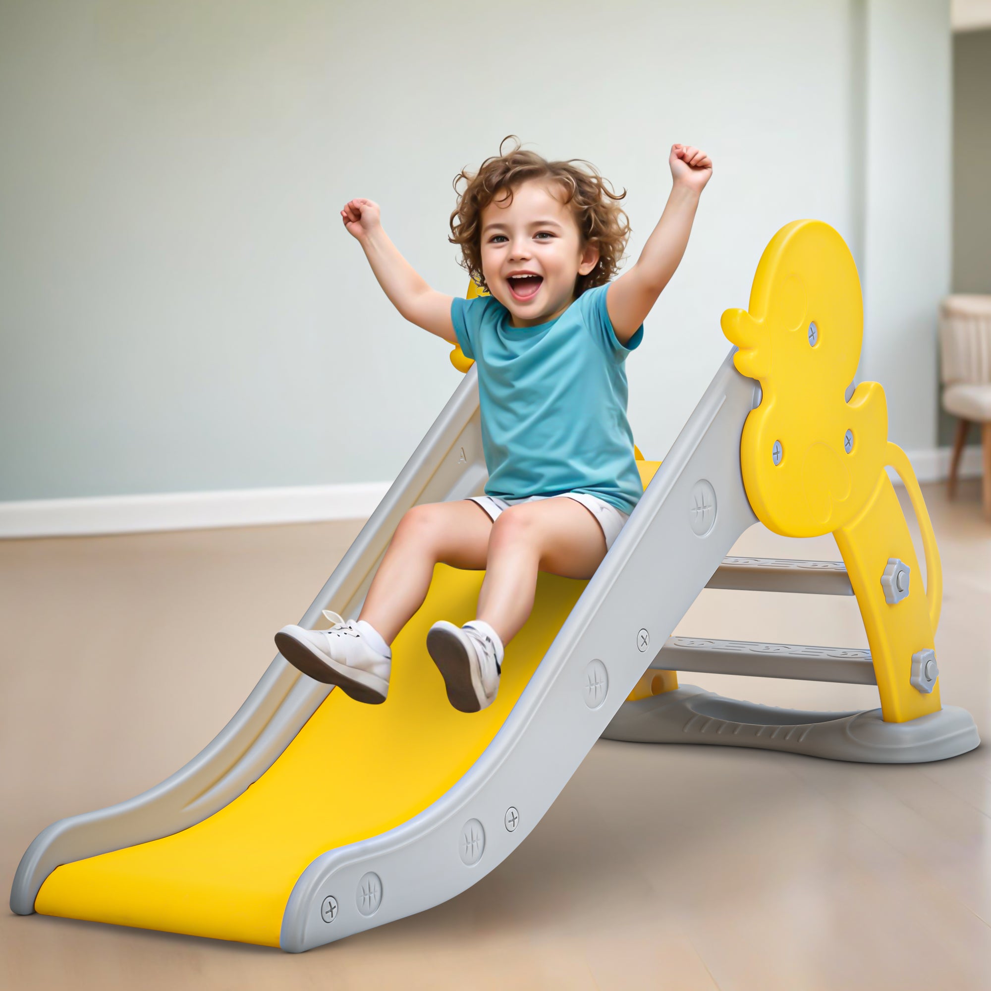 Baybee Garden Baby Plastic Slide for Kids | Safe & Fun Indoor/Outdoor Play | Anti-Slip Steps | Toddler Slide for Boys & Girls (2-5 Years)