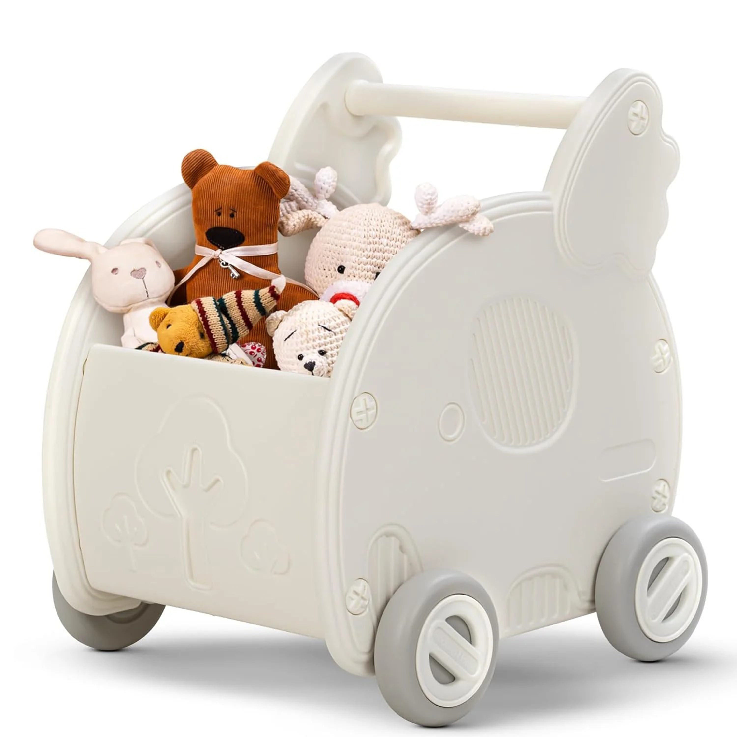 Baybee 2 in 1 Baby Push Walker & Shopping Cart for Kids, Activity Pretend Play Toys (Elephant)