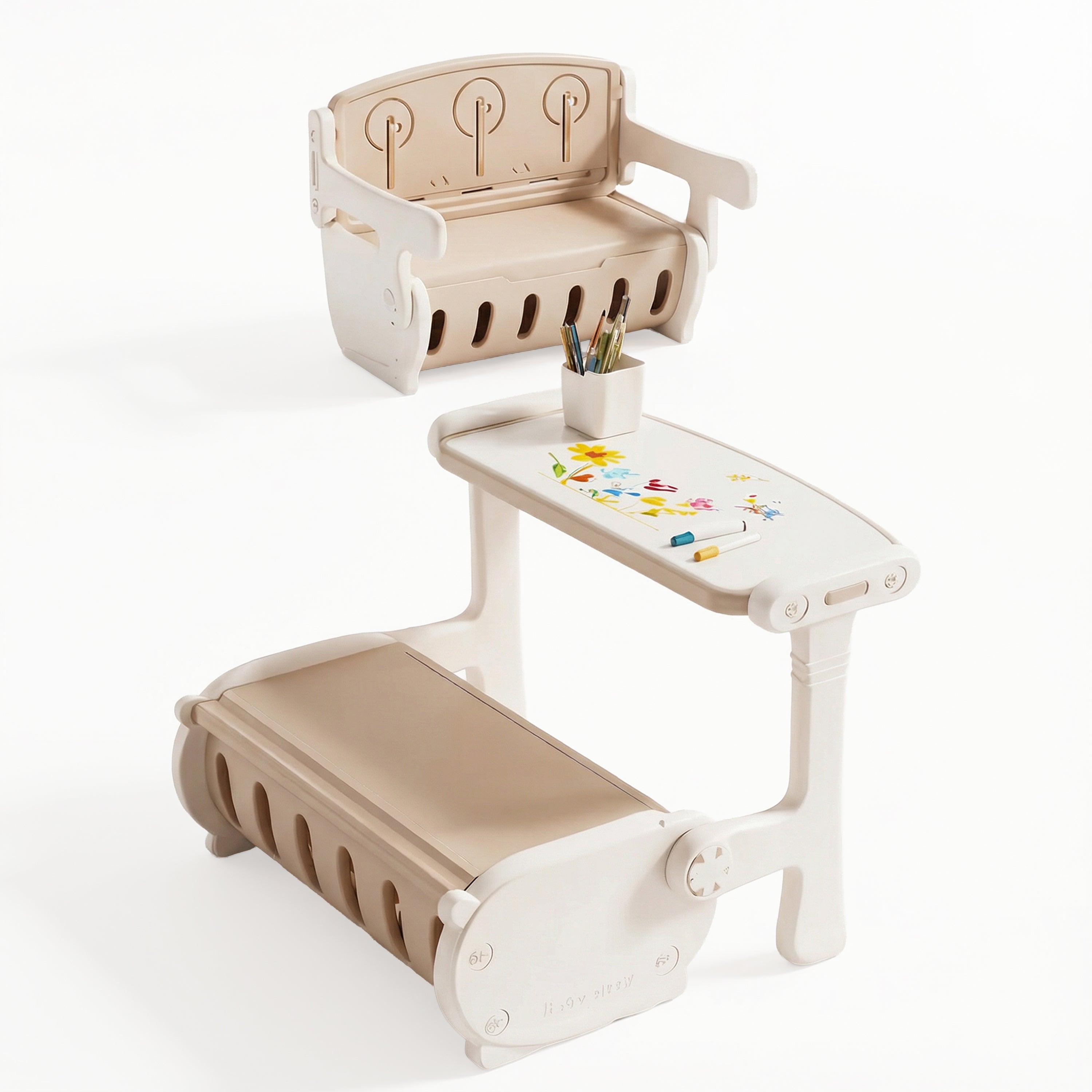 Baybee 2-in-1 Kids Table and Chair Set Convertible Study Desk