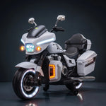 white Baybee battery operated motorcycle for kids