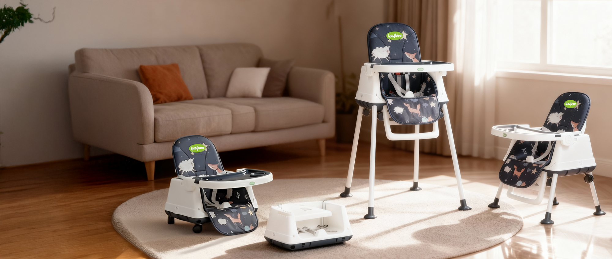 Baybee 4 in 1 Convertible High Chair for Kids Foldable Baby Feeding Chair — slide 2