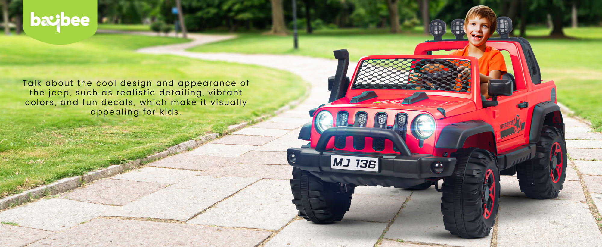 Baybee Atom Rechargeable Battery Operated Jeep for Kids — slide 1