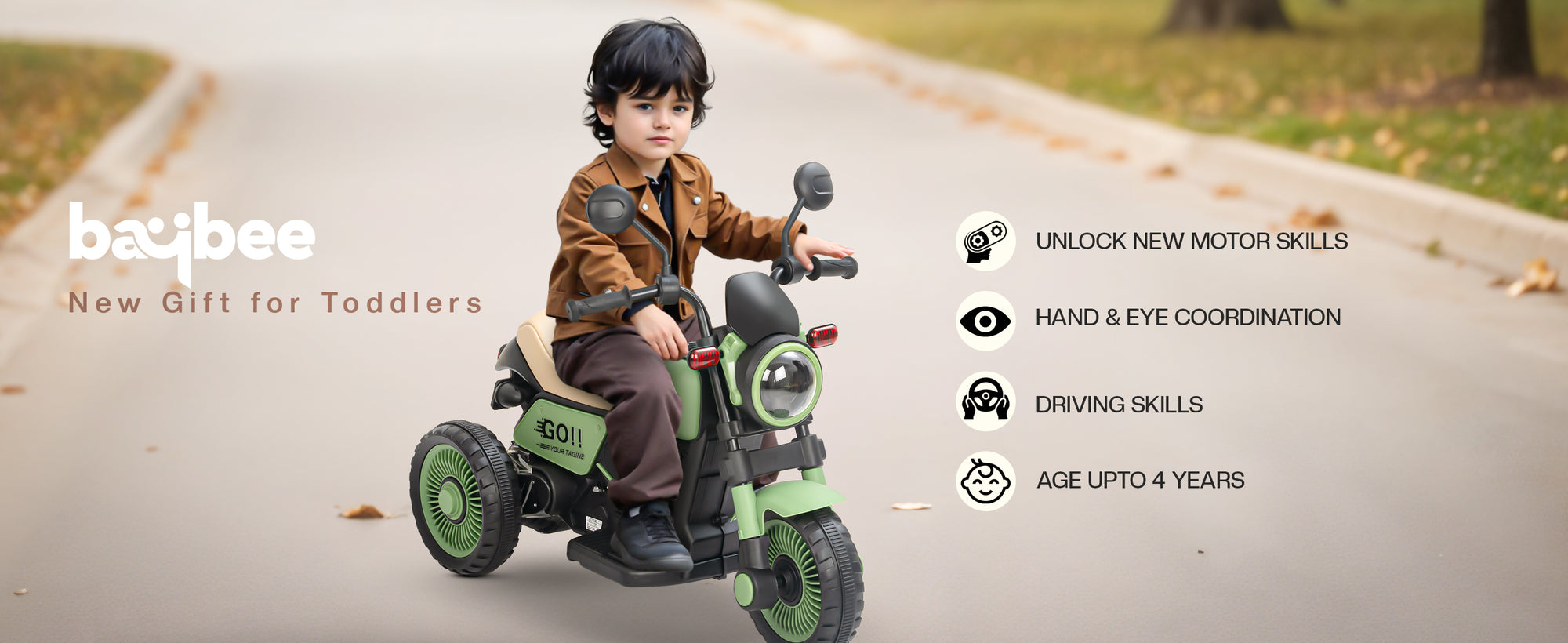 Baybee Cruzer Electric Bike for Kids with Foot Accelerator & Music — slide 1
