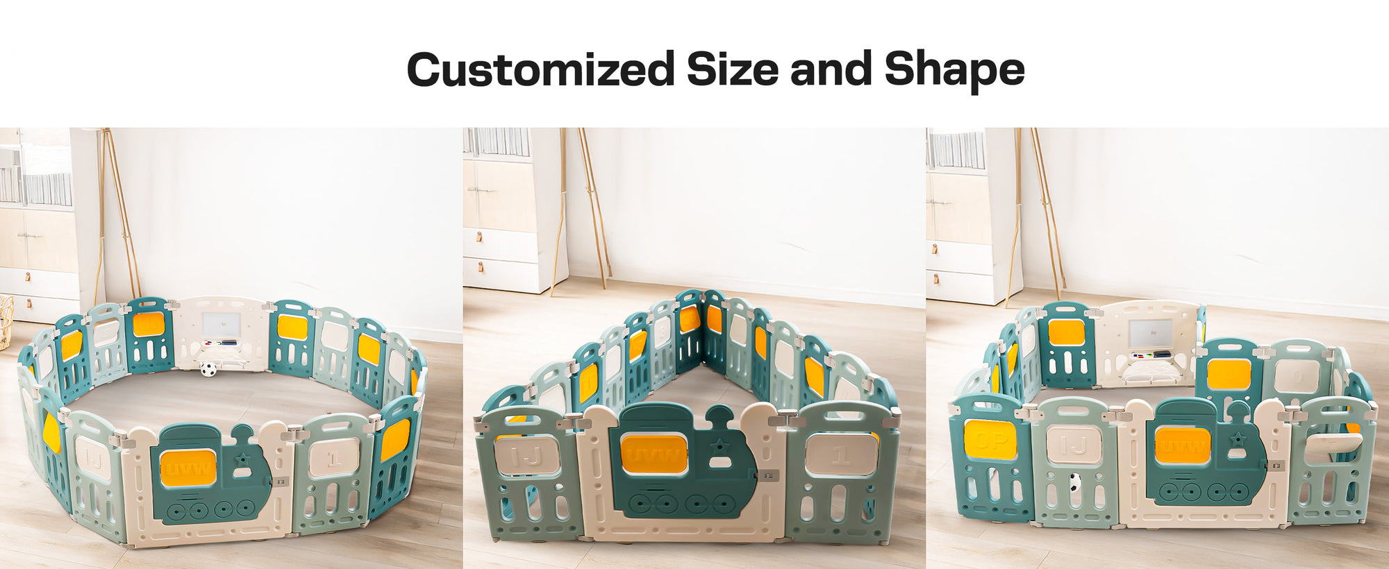 Baybee Train Kids Playpen for Babies(18 Panels) Foldable Baby Play Area Indoor Setup with Safety Lock — slide 1
