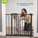 Baybee Auto Close Baby Safety Gate, Extra Tall Durable Baby Fence Barrier Dog Gate (Black + 10Cm)