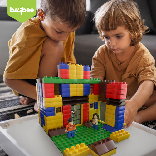 BAYBEE 3 in 1 Town of Stacking House DIY Plastic Building Blocks Toys for Kids (240 Pcs) BAYBEE