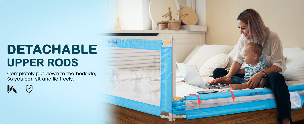 BAYBEE Baby Bed Rails Guard Kids Safety (Pack of 2 (150x63 cm)) — slide 1
