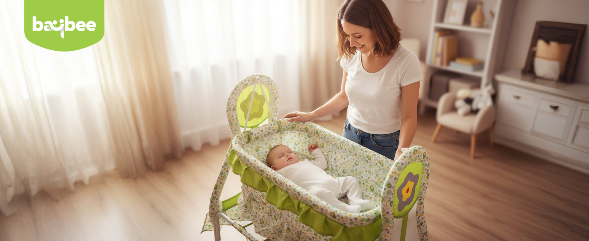 Baybee Baby Swing Cradle with Mosquito Net Infant Jhula & Palna for Newborns — slide 1