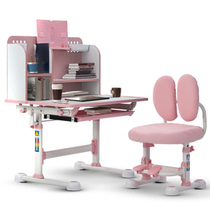 Baybee Kids Study Table & Chair Set for Height Adjustable Ergonomic Desk with Book Holder