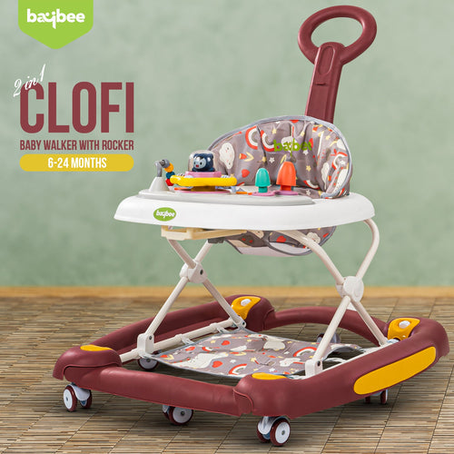 Baybee Clofi 2 in 1 Baby Walker for Kids with Rocker, Push Handle, 3 Height Adjustable BAYBEE