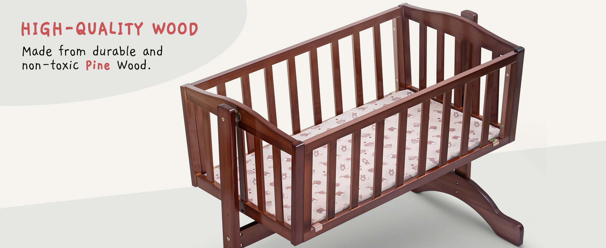 Baybee Bumble Wooden Cradle for New Born Baby — slide 2