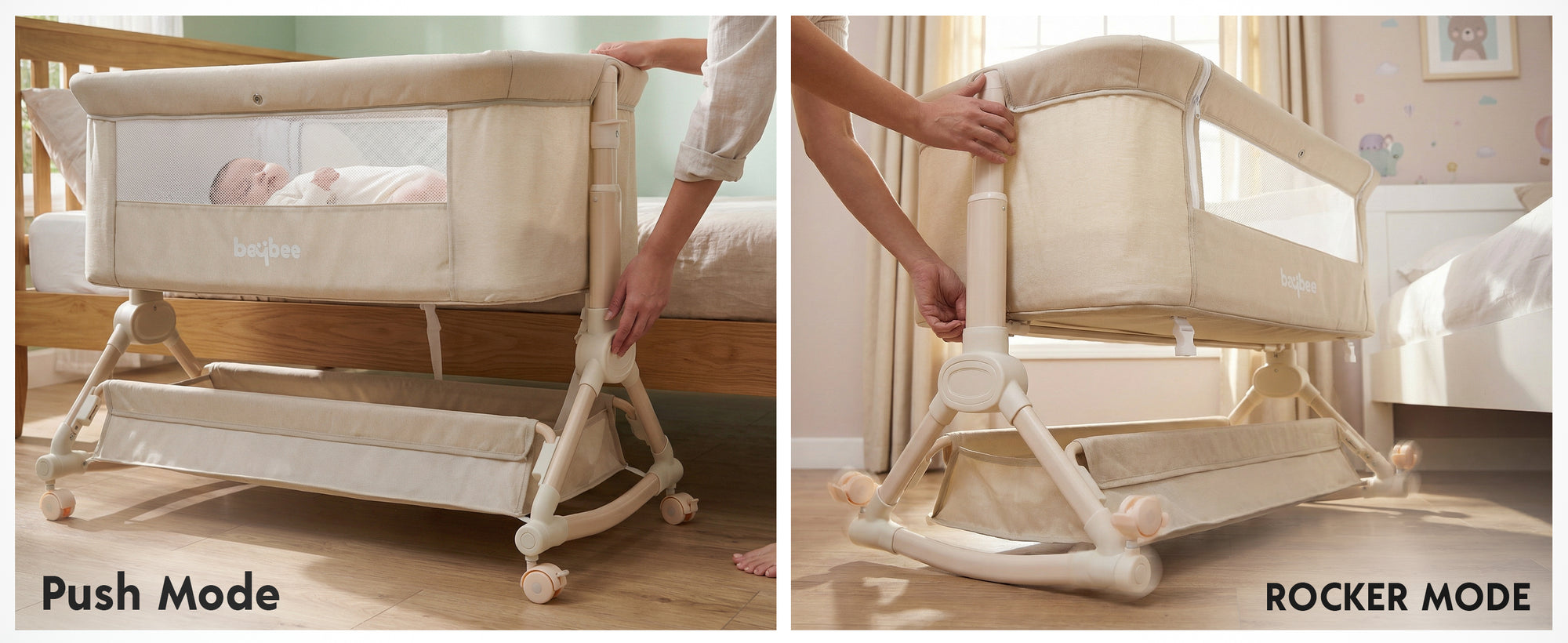 Baybee Bedside Crib for Baby with Rocking Mode — slide 2