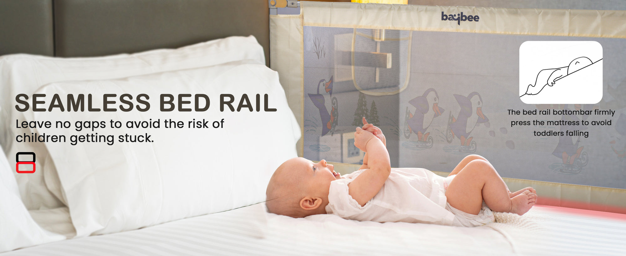 BAYBEE Baby Bed Rails Guard Kids Safety (Pack of 2 (150x63 cm)) — slide 1