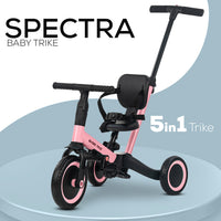 Baybee Spectra 5 in 1 Baby Tricycle for Kids with Eva Wheels, Adjustable Parental Push Handle & Safety Belt