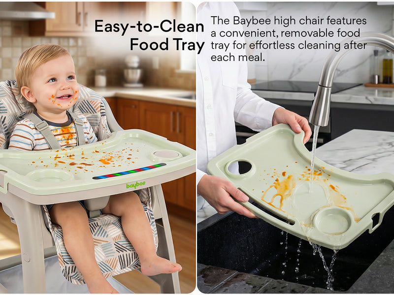 Baybee Breeze High Chair with Musical & Dual Removable Trays, Adjustable Feeding Chair — slide 3