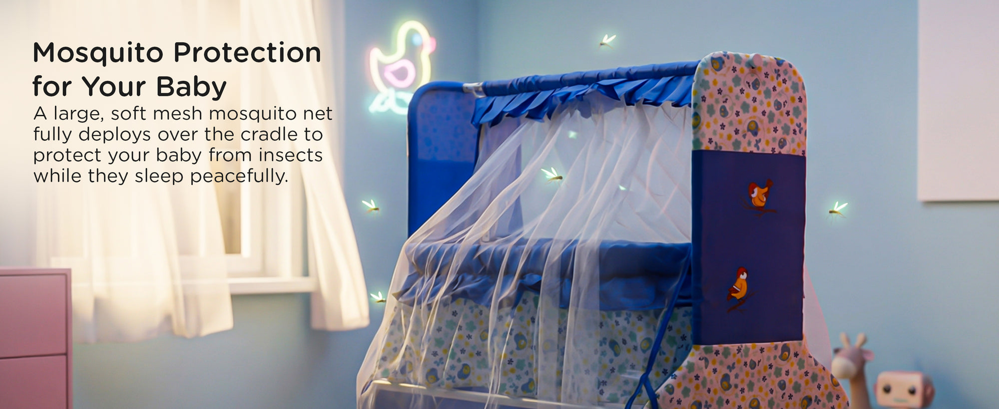 Baybee Baby Swing Cradle for Newborn Babies with Mosquito Net, Infant Jhula, Palna for Kids — slide 2