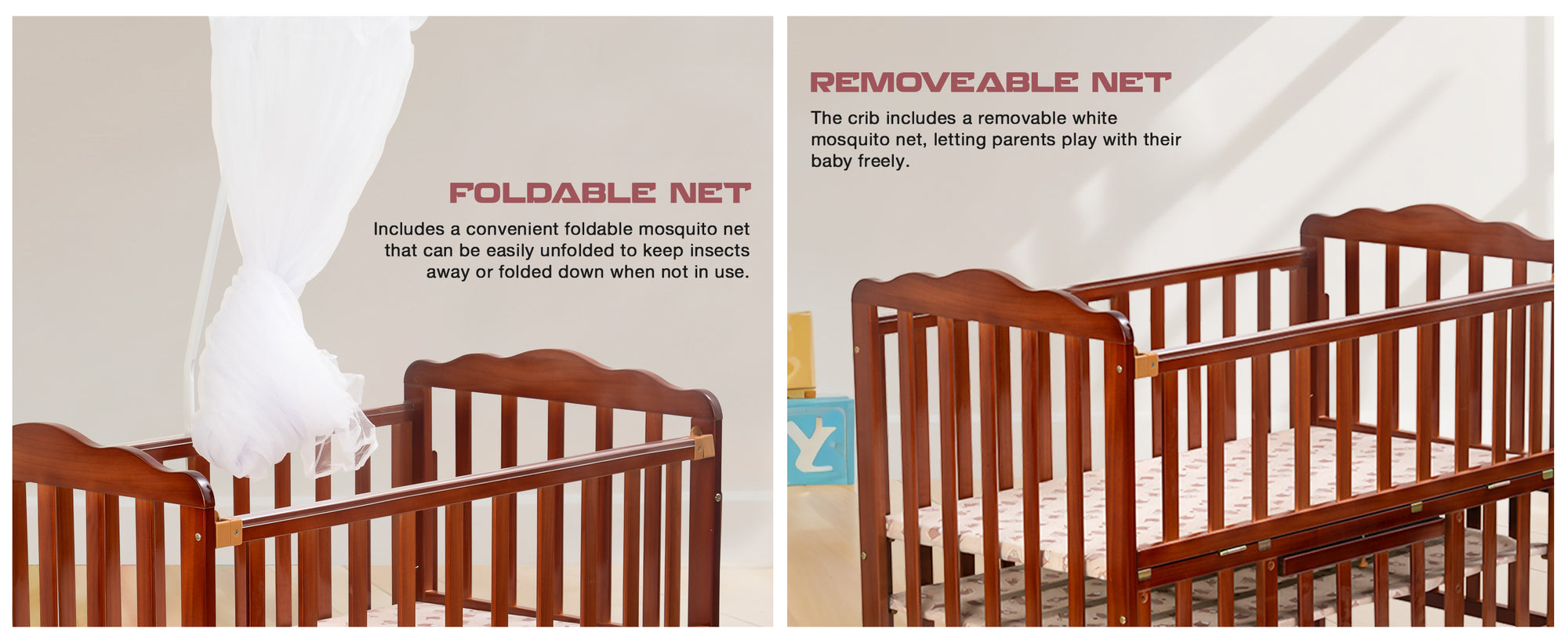 Baybee Hormony Nest Convertible Wooden Cradle for New Born Baby — slide 2