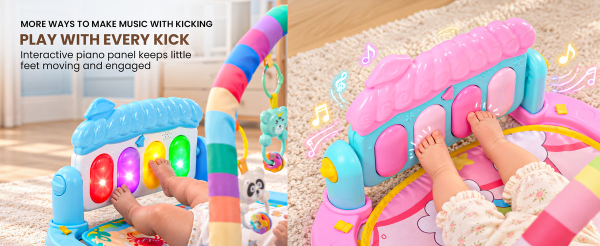 Baybee 2 in 1 Play Gym for Babies Baby Play Mat with Music & Lights — slide 1