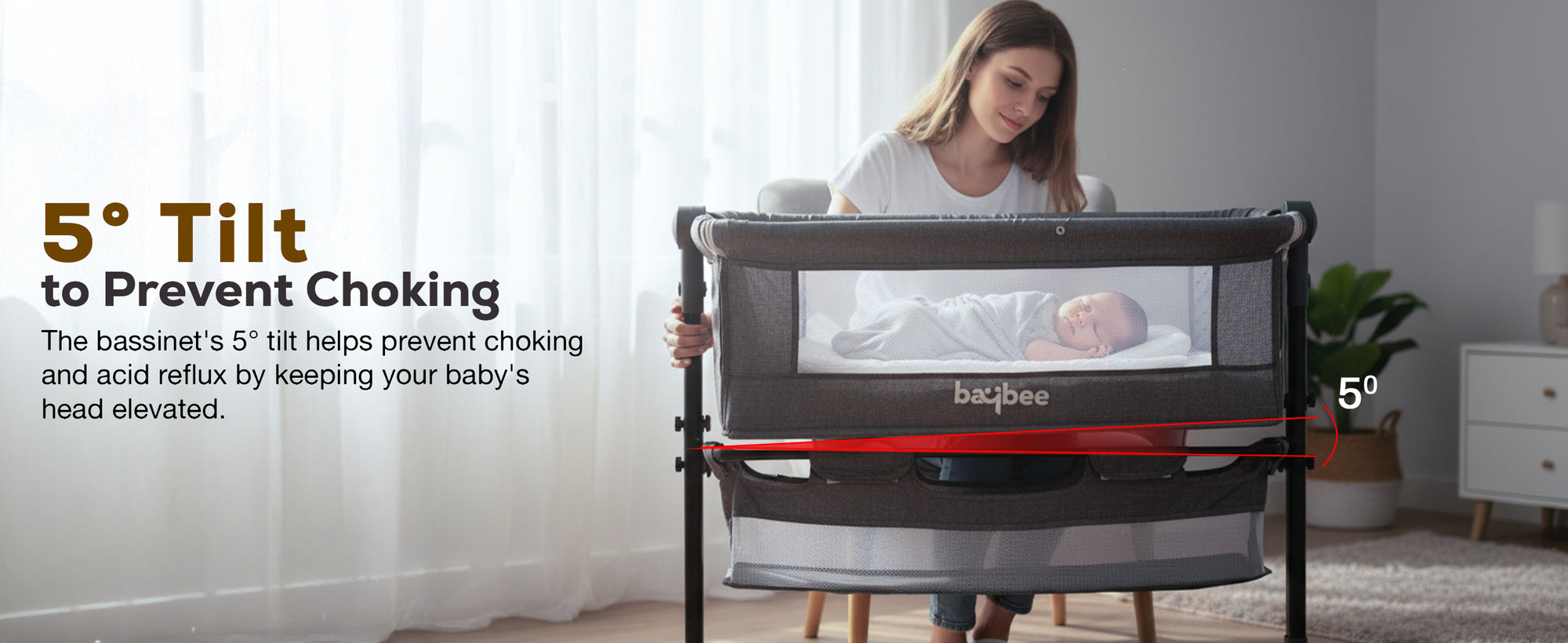 Baybee 3 in 1 Baby Bedside Crib Bassinet for Kids — slide 2