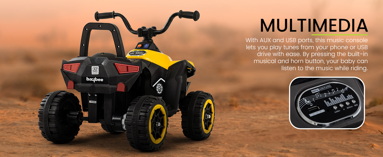 Baybee Monster ATV Rechargeable Battery Operated Electric Kids Bike — slide 1