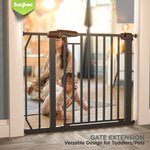 Baybee Auto Close Baby Safety Gate, Extra Tall Durable Baby Fence Barrier Dog Gate (Black + 10Cm) BAYBEE