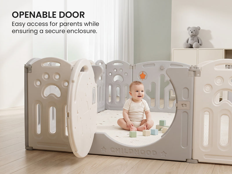 Baybee Luniva 2-in-1 Moon Foldable Baby Playpen with Glowing Light for 0-5 Years  (18 Panel) — slide 1