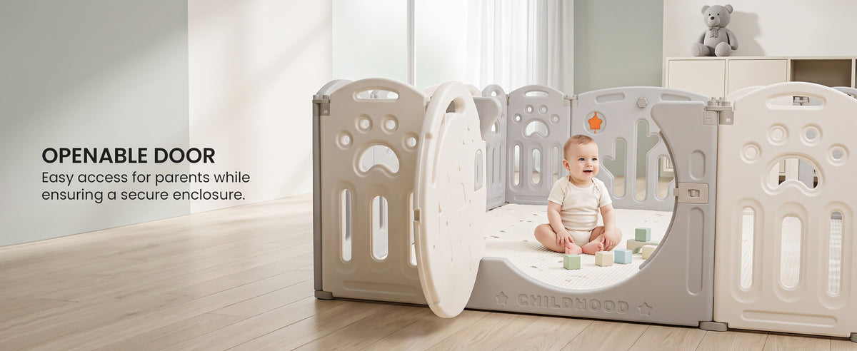 Baybee Luniva 2-in-1 Moon Foldable Baby Playpen with Glowing Light for 0-5 Years  (18 Panel) — slide 1