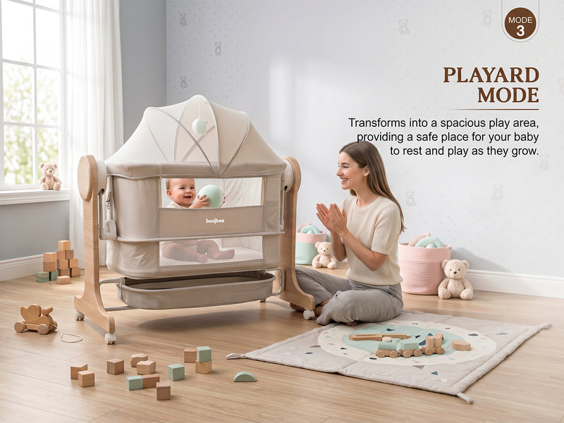 Baybee Wooden 3 in 1 Electric Baby Cradle Convertible Cot & Bassinet — slide 3