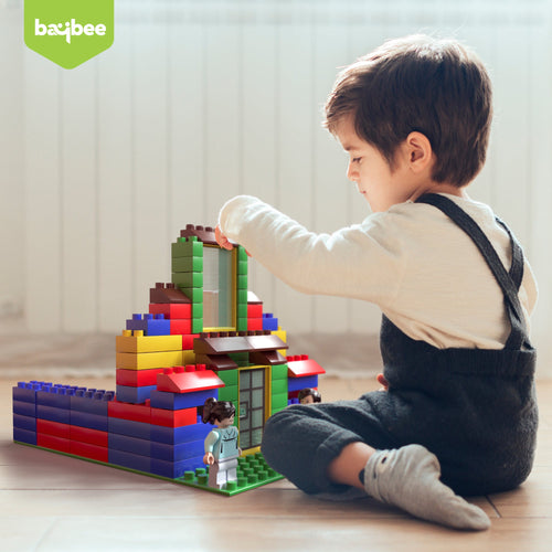 BAYBEE 3 in 1 Town of Stacking House DIY Plastic Building Blocks Toys for Kids (278 Pcs) BAYBEE