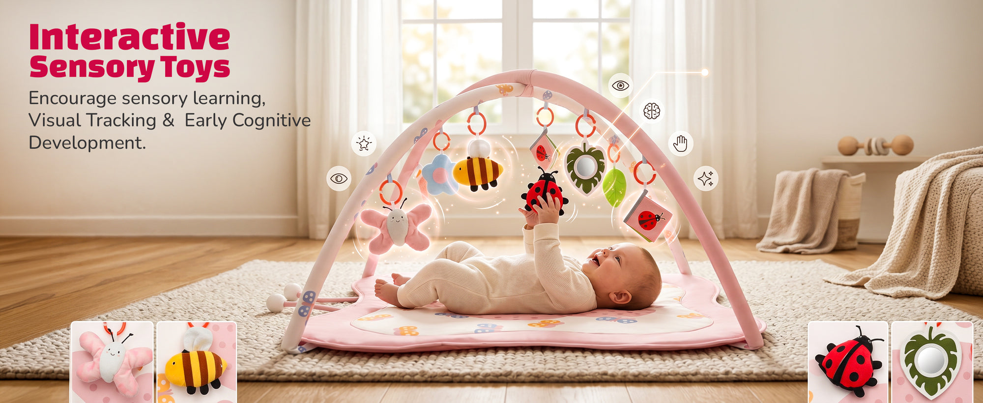 Baybee 2 in 1 Premium Baby Play Gym & Activity Mat for Babies — slide 3