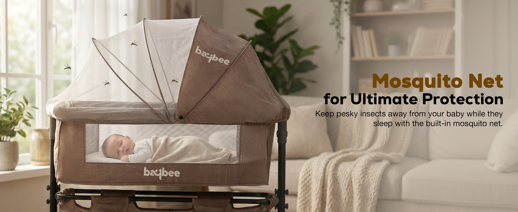 Baybee 3 in 1 Baby Bedside Crib Bassinet for Kids — slide 1