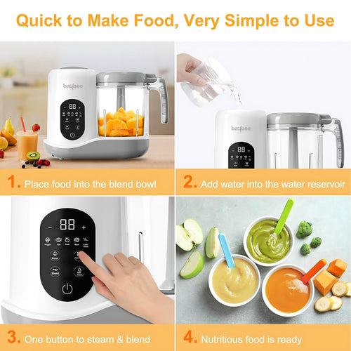 Baybee Blenzy 5-in-1 Electric Baby Food Processor for Baby Food Maker with Steamer, Chopper & Grinder BAYBEE