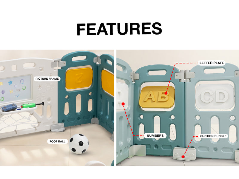 Baybee Train Kids Playpen for Babies(18 Panels) Foldable Baby Play Area Indoor Setup with Safety Lock — slide 1