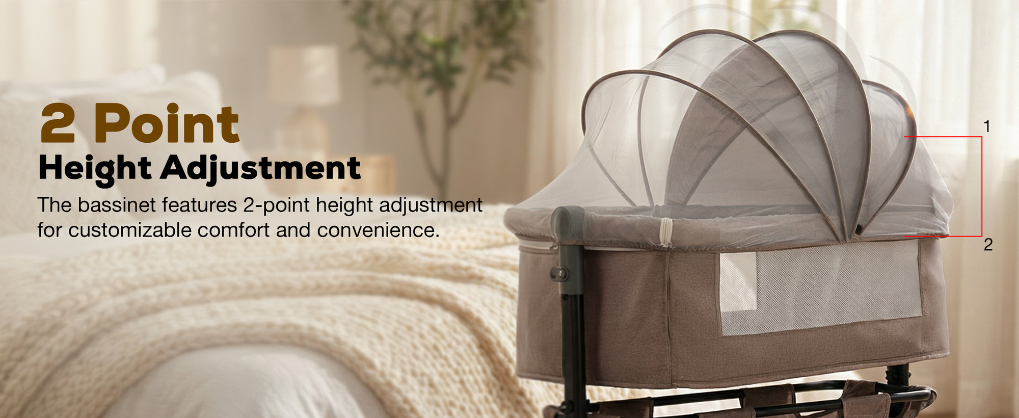 Baybee 3 in 1 Baby Bedside Crib Bassinet for Kids — slide 2
