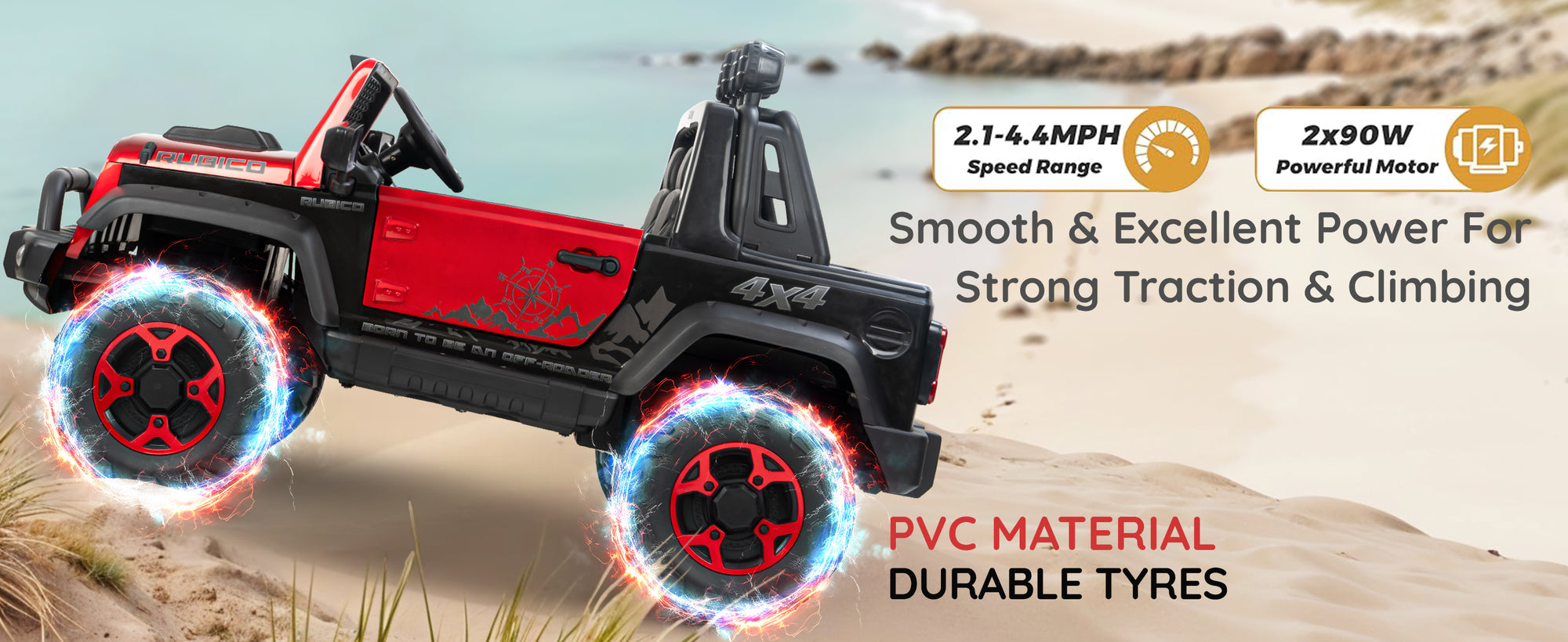 Baybee Atom Rechargeable Battery Operated Jeep for Kids (Painted) — slide 2