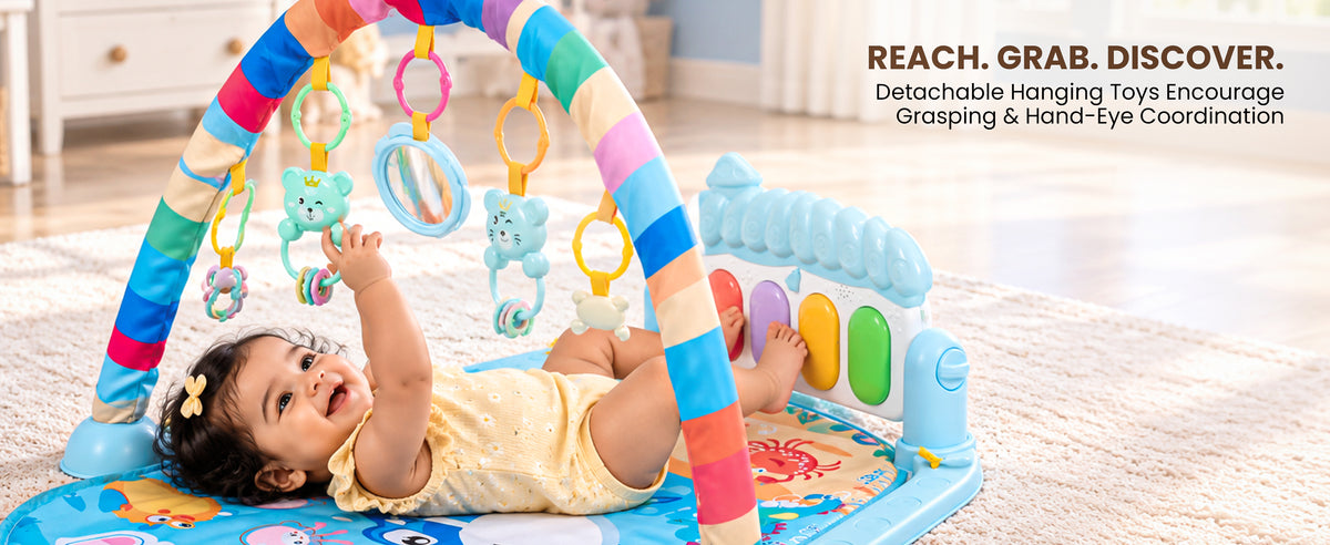Baybee 2 in 1 Play Gym for Babies Baby Play Mat with Music & Lights — slide 1
