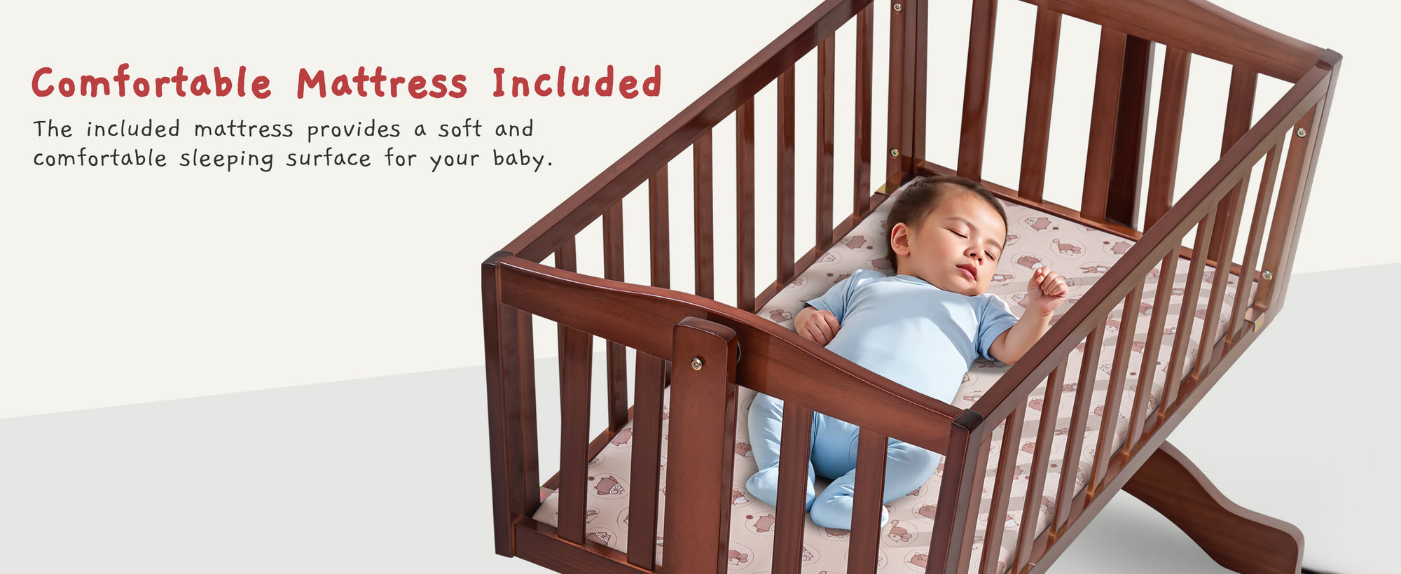 Baybee Bumble Wooden Cradle for New Born Baby — slide 1