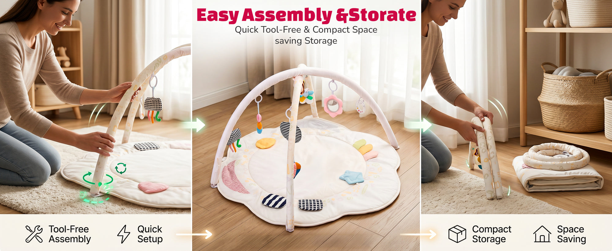 Baybee 2 in 1 Premium Baby Play Gym & Activity Mat for Babies — slide 4