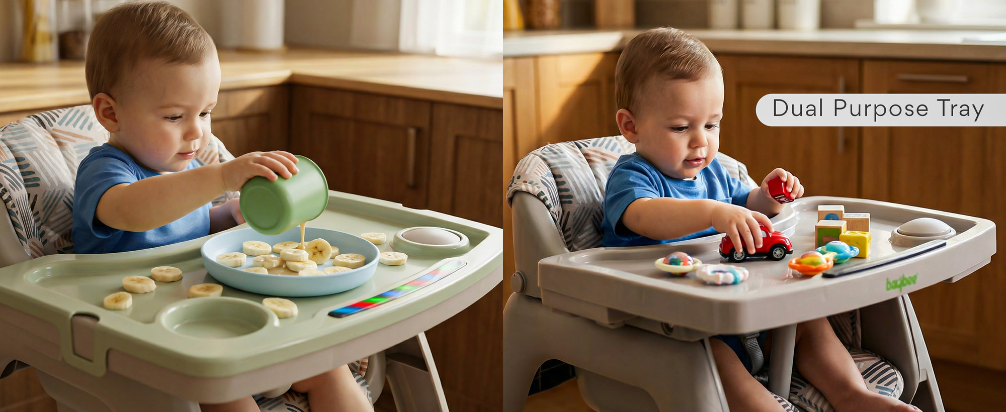 Baybee Breeze High Chair with Musical & Dual Removable Trays, Adjustable Feeding Chair — slide 1