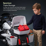 White electric bike with backrest for kids