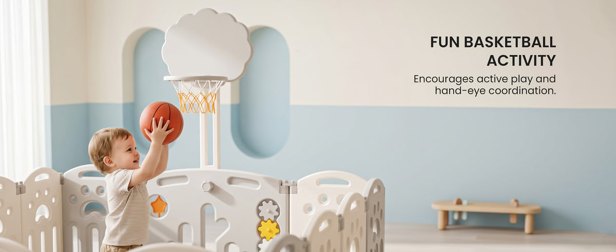 Baybee Luniva 2-in-1 Moon Foldable Baby Playpen with Glowing Light for 0-5 Years  (18 Panel) — slide 2