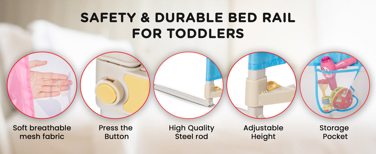 BAYBEE Baby Bed Rails Guard Kids Safety (Pack of 2 (150x63 cm)) — slide 1