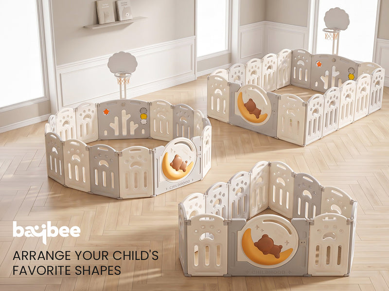 Baybee Luniva 2-in-1 Moon Foldable Baby Playpen with Glowing Light for 0-5 Years  (18 Panel) — slide 3