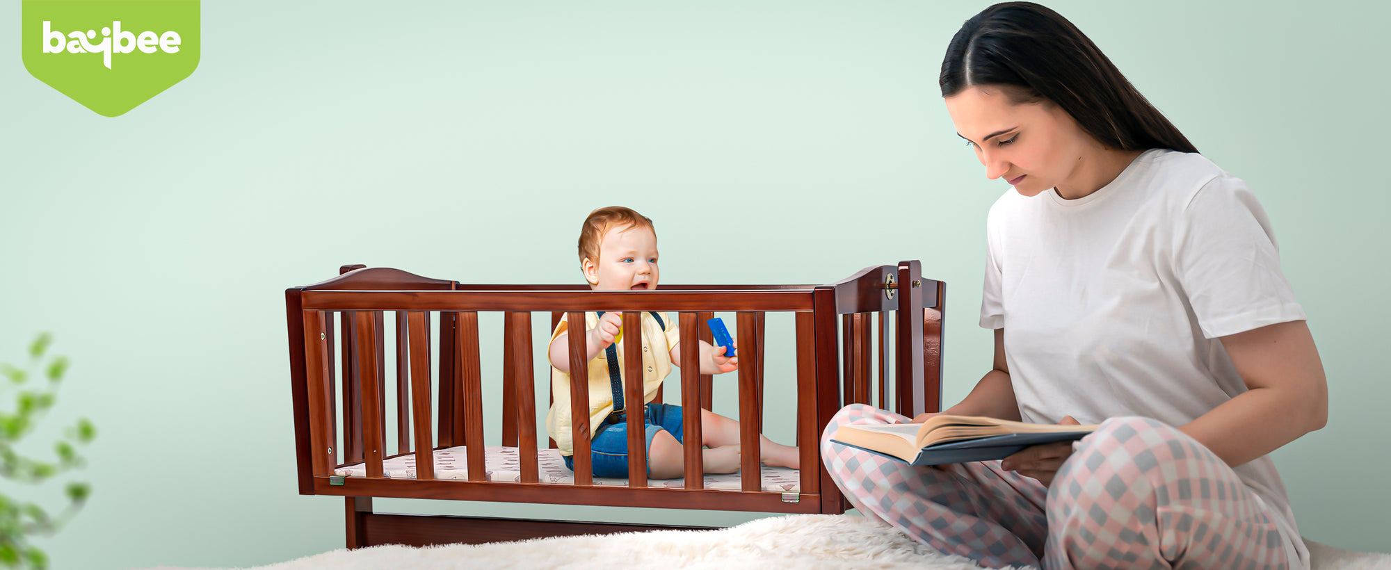 Baybee Bumble Wooden Cradle for New Born Baby — slide 1