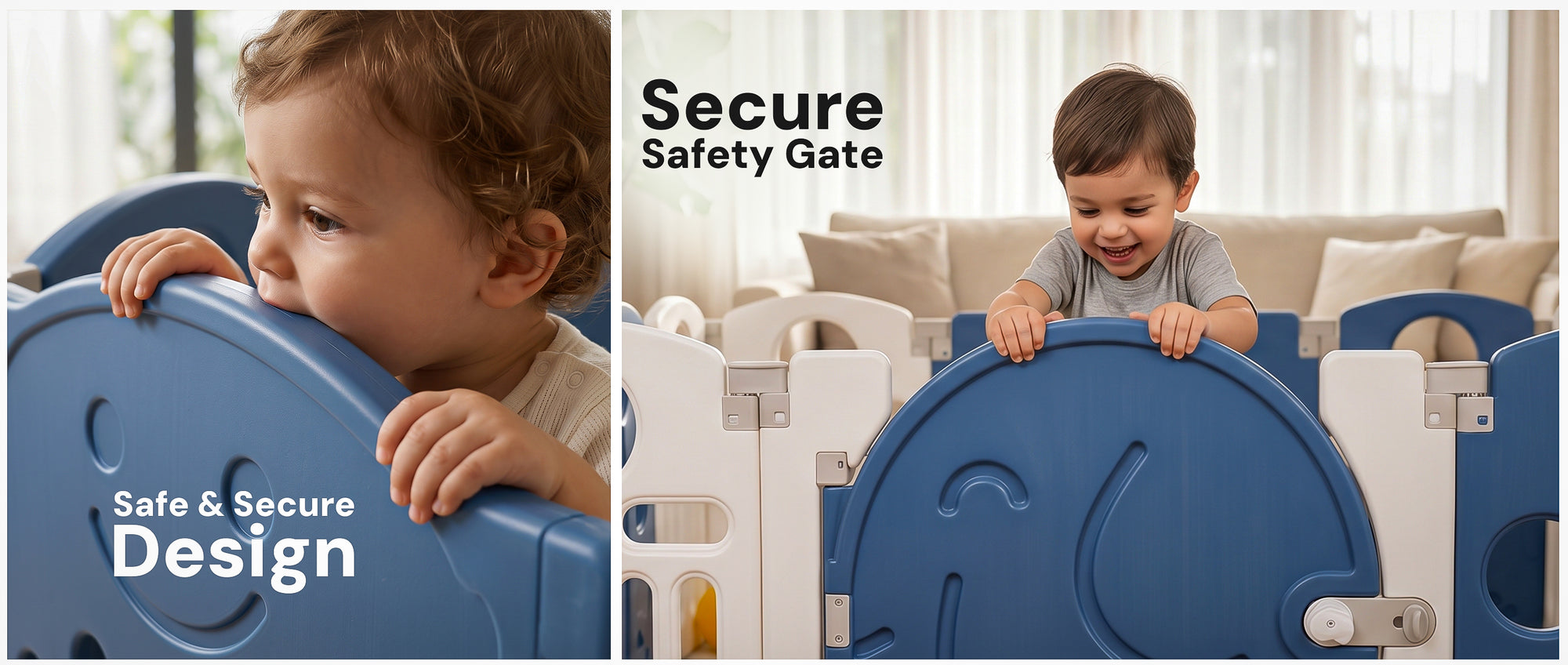 Baybee 2-in-1 Foldable Kids Playpen (18 Panel)with Basketball Set & Sensory Toys — slide 3
