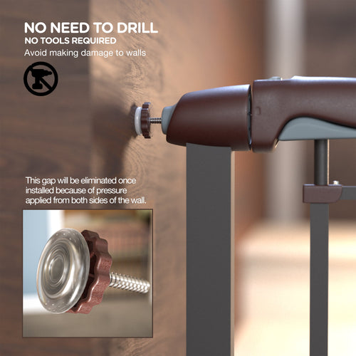 Baybee Auto Close Baby Safety Gate, Extra Tall Durable Baby Fence Barrier Dog Gate (Black + 10Cm) BAYBEE