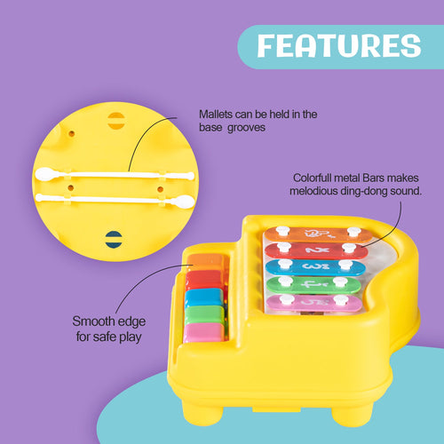 Baybee 2 in 1 Baby Piano Xylophone Musical Toys for Kids with 5 Keys BAYBEE
