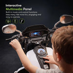 White safe electric ride on bike for children