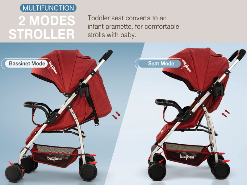 Baybee Aurevo Convertible Infant Baby Pram Stroller for Newborn Babies with 3-Position — slide 3